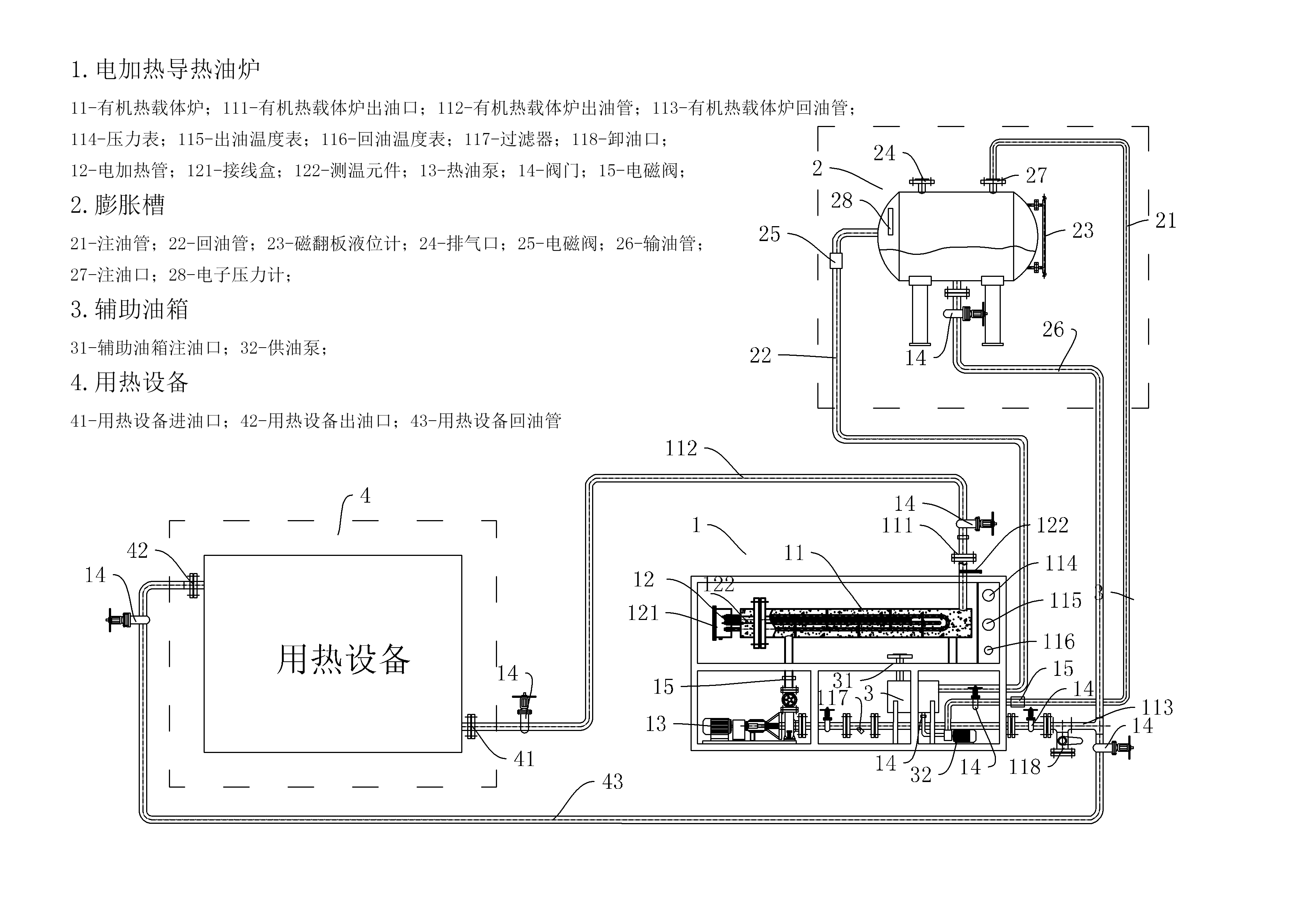 電加熱導(dǎo)熱油爐系統(tǒng)說(shuō)明書